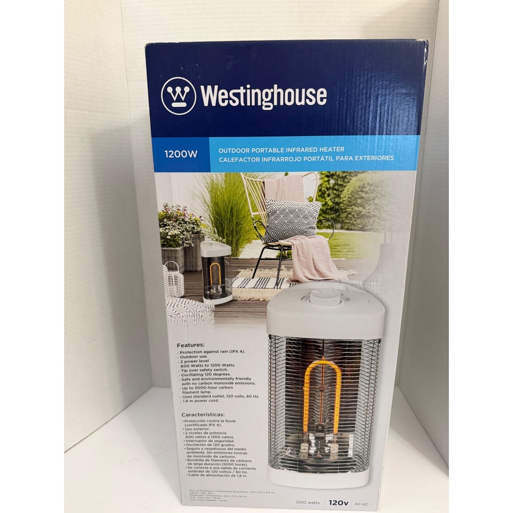 Westinghouse 1200W‎ Outdoor Portable Infrared Heater Oscillating IPX4 Rain Proof